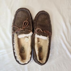 UGG Women's Dark Brown Moccasins with Shearling